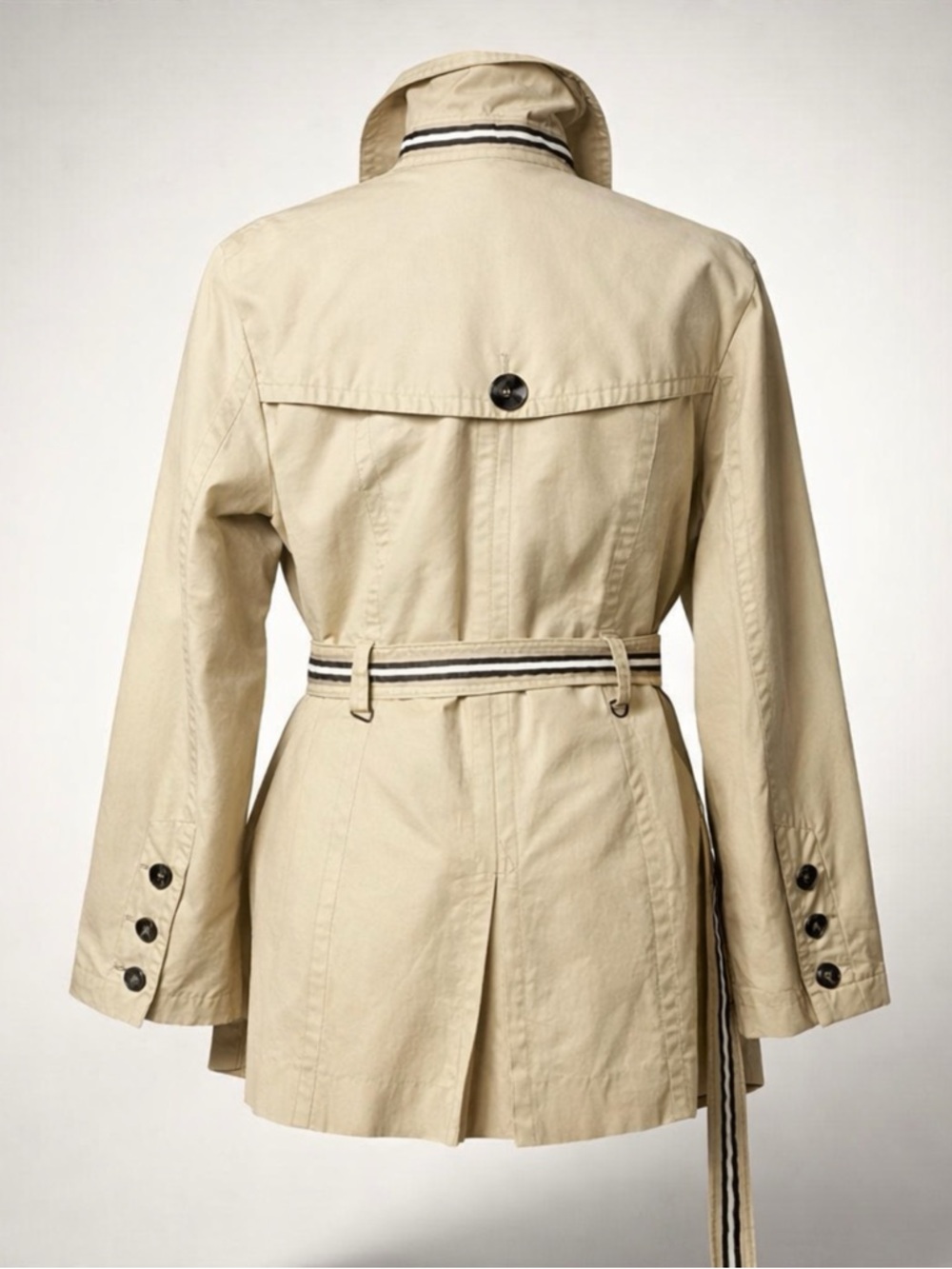Jones New York Khaki Trench Coat with Belt - Picture 3 of 8